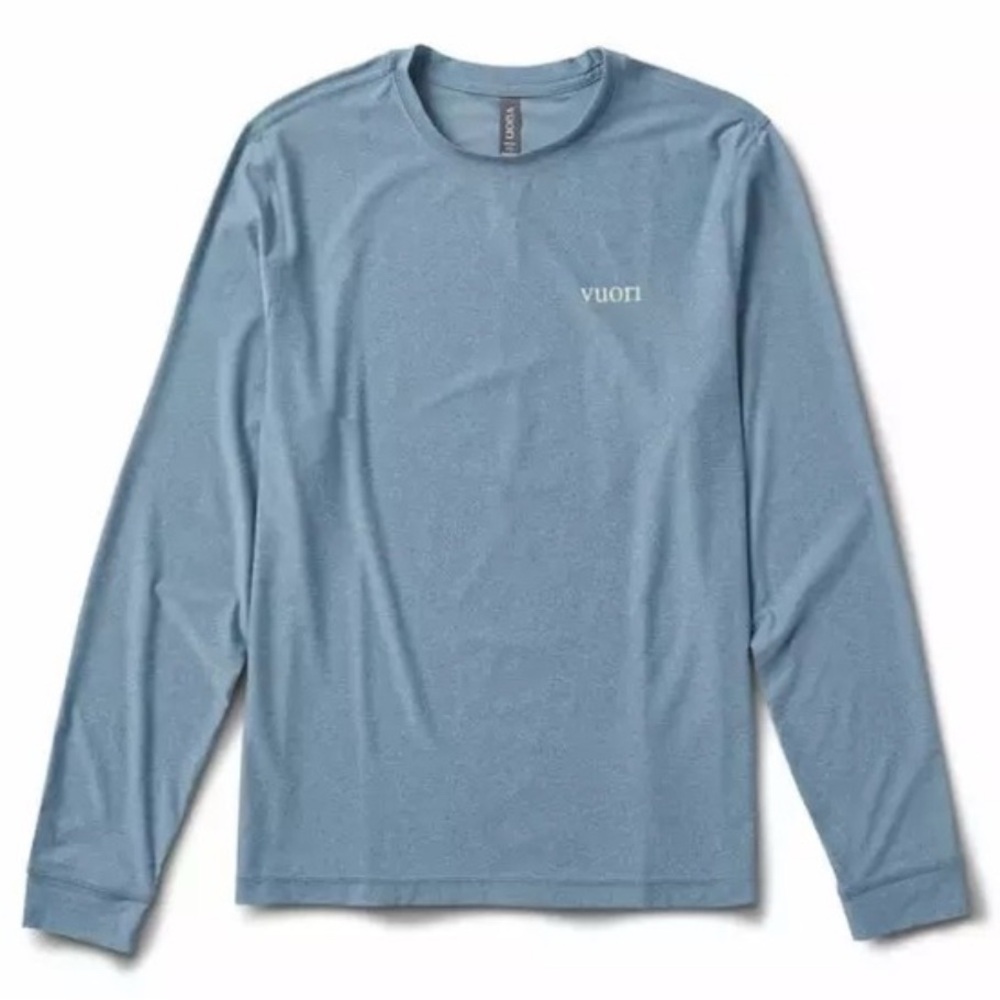 Vuori Men's Uluwatu 2.0 Long Sleeve Water Tee Sky Blue Gray Size M a-24